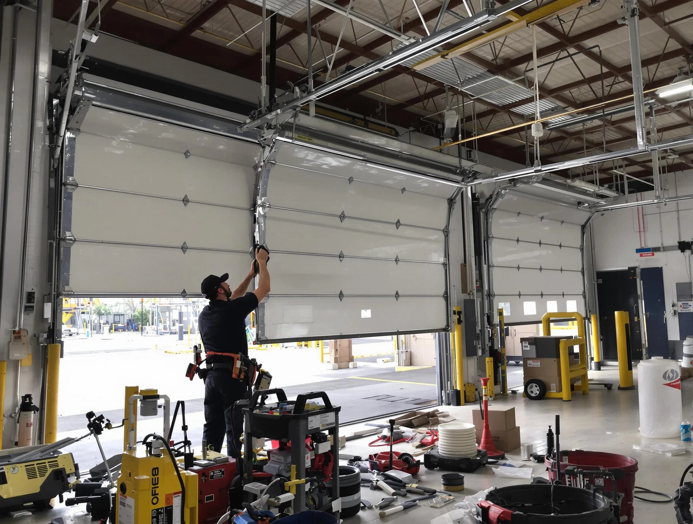 Highland Park Garage Door Repair technician performing commercial garage door repair in Highland Park