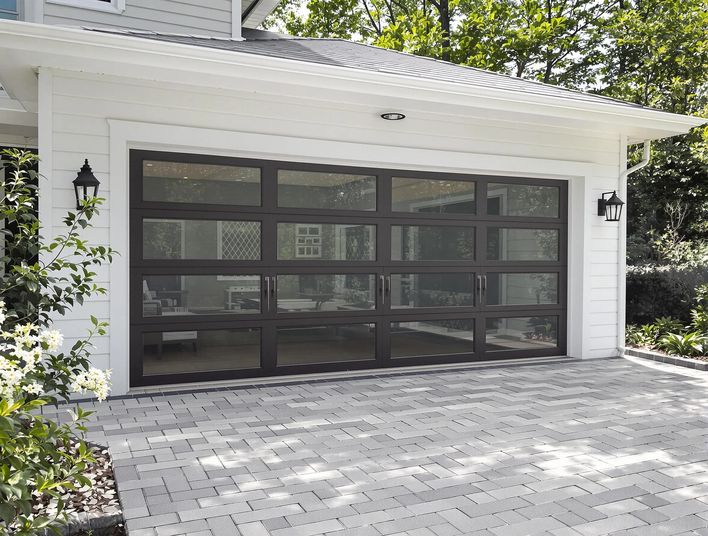 Highland Park Garage Door Repair design specialist presenting custom garage door options to Highland Park homeowner