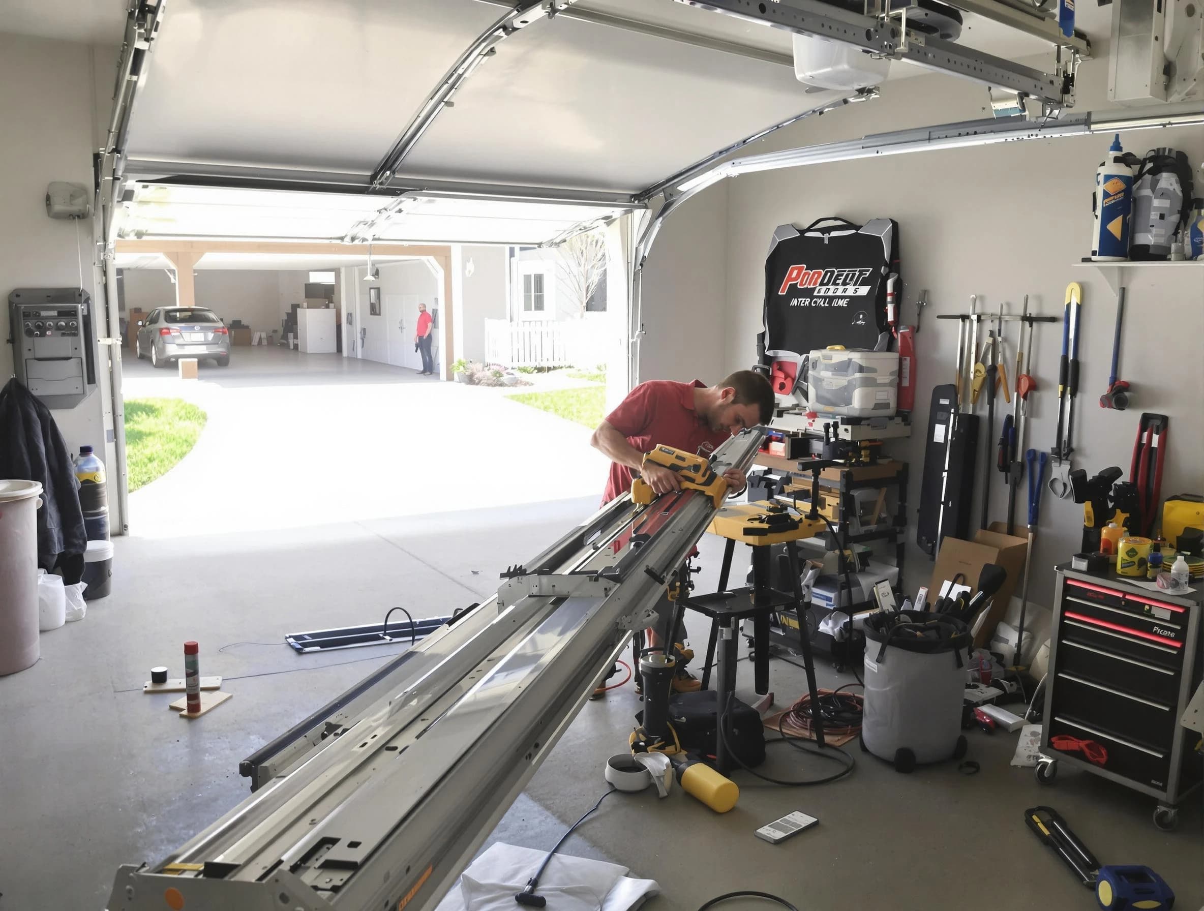 Highland Park Garage Door Repair expert performing track repair in Highland Park